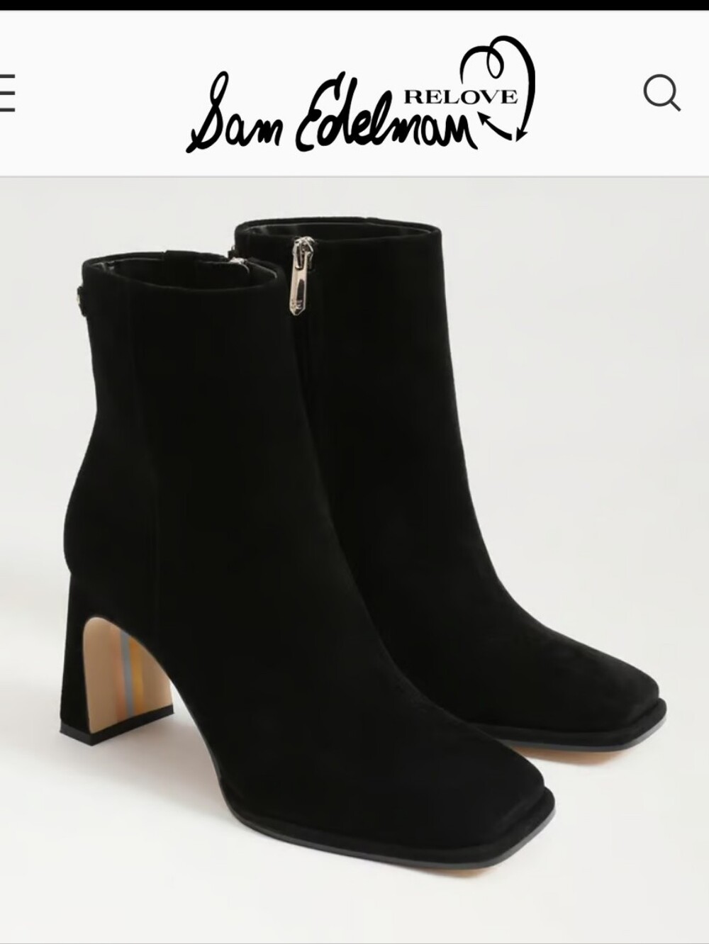 Sam Edelman Black Irie Square-Toe Ankle Boot